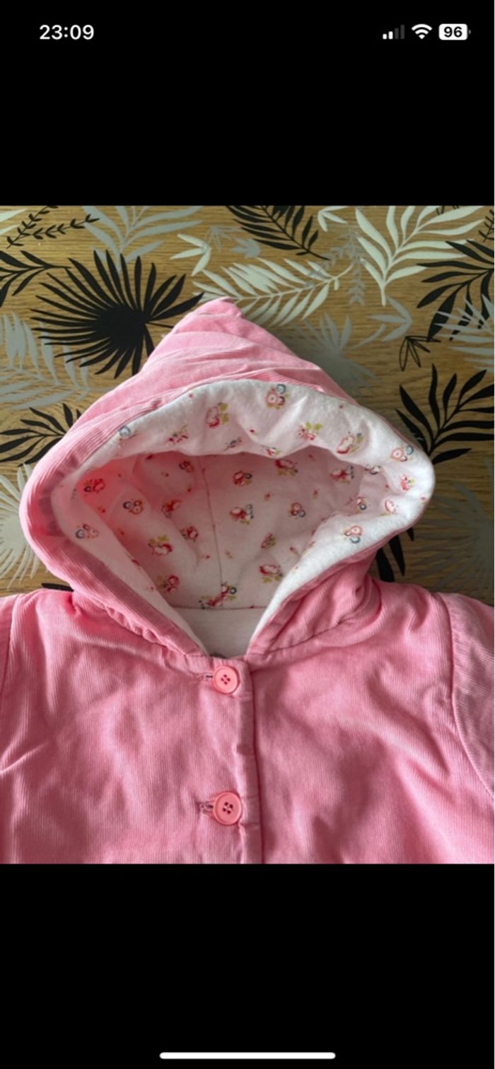 Manteau mi-saison velours côtelés rose petit bateau bb 3 mois - photo numéro 6