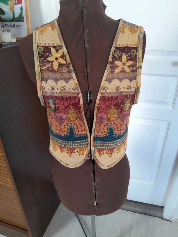 Bolero gilet sans manche vintage ethnique