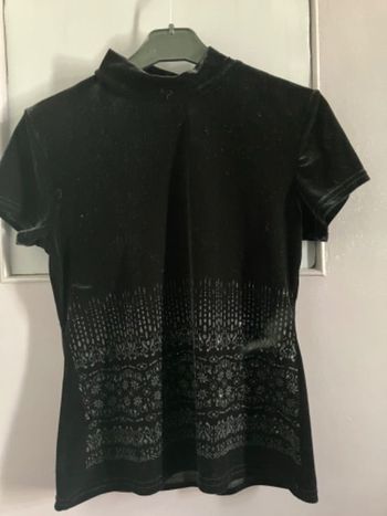 Haut noir et strass soirée