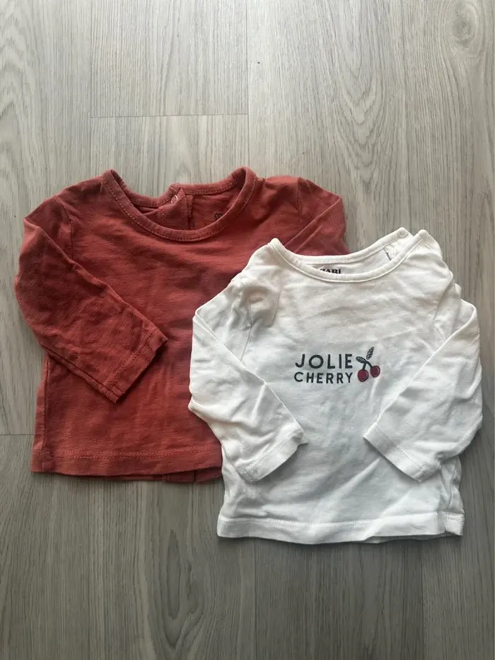 Lots de 2 t-shirt manches longues Kiabi et verbaudet