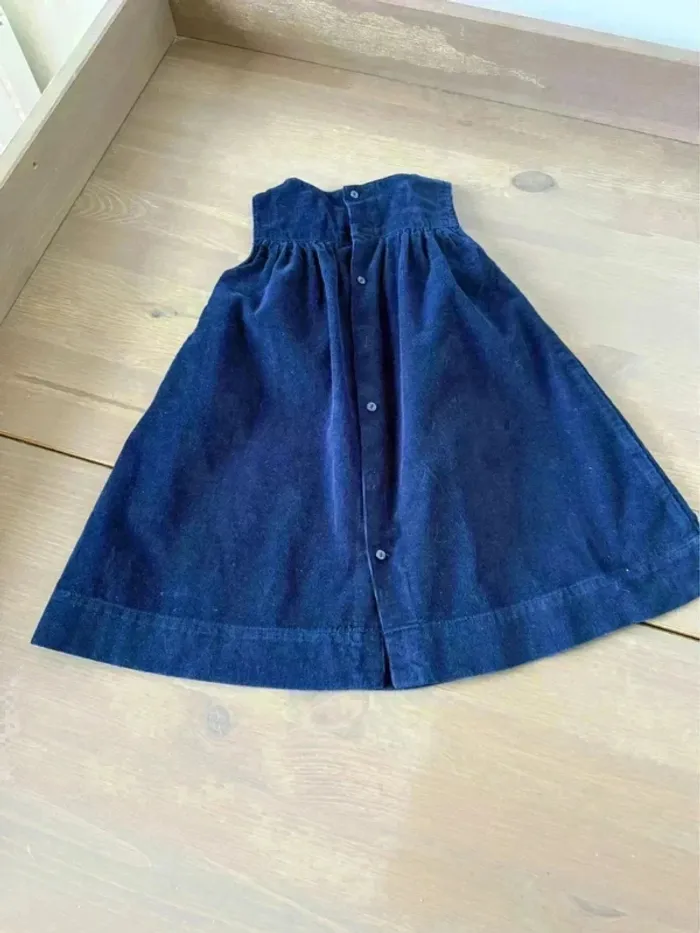 Robe bleu marine velours bébé - Taille 12 mois - Bout’chou - photo numéro 3