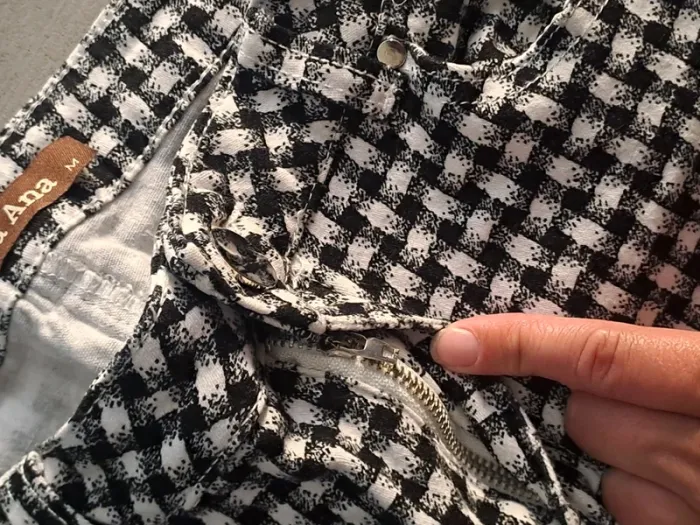 Pantalon noir blanc à carreaux Moda Ana Taille M - photo numéro 5