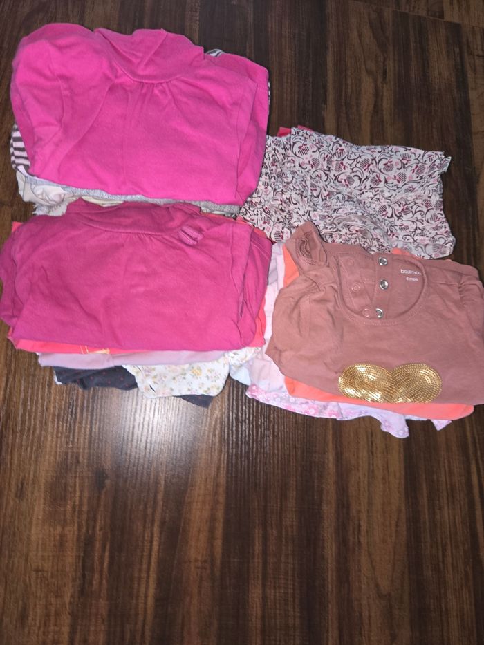 Lot bebe fille 6 mois tee shirt pantalon robe pull - photo numéro 4