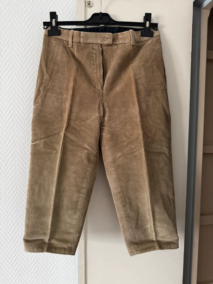 Bermudas femme en velours beige taille M