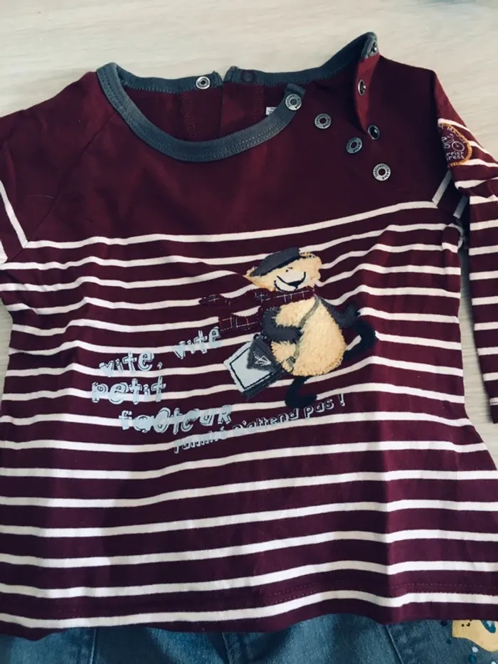 Ensemble pantalon + t-shirt manches longues 12 mois Sergent major - photo numéro 2