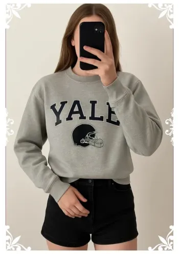 🧥 Sweat Yale gris – Taille XS – Style universitaire (34/36eu)