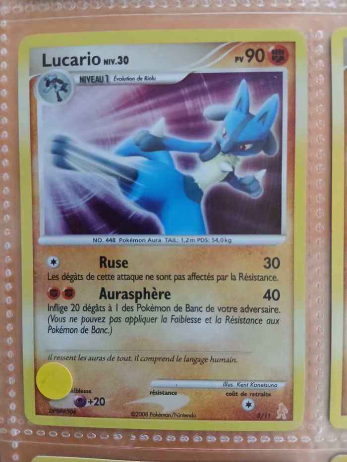 9 cartes Pokémon du Trainer Kit LUCARIO de 2008 - photo numéro 3