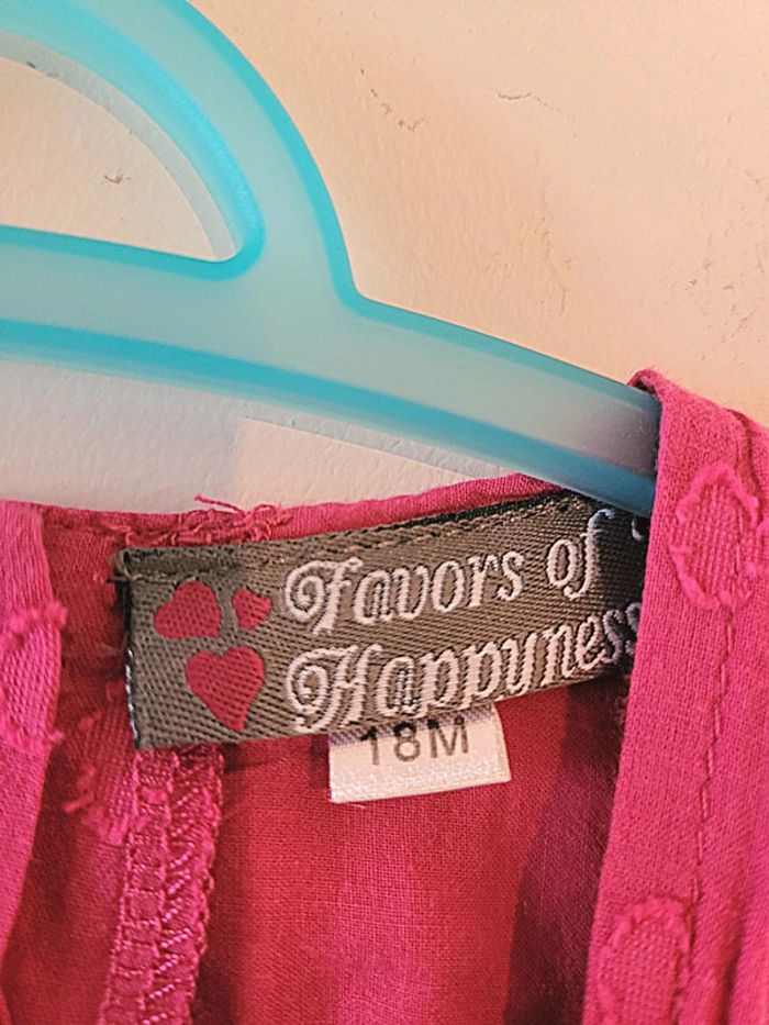 Longue tunique ou robe courte fuchsia taille 18 mois - photo numéro 3