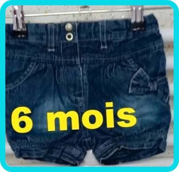 Pantacourt  / Short  en jeans  Tissaïa Taille  6  mois