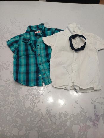 2 chemises manches courtes Kiabi Très bon état