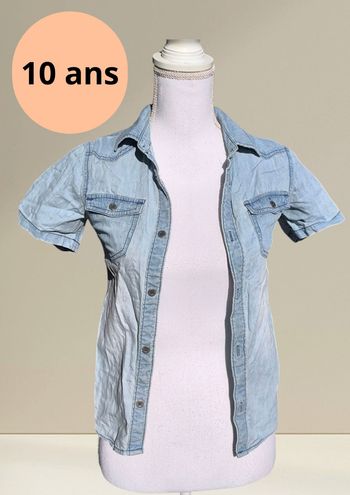 Chemise manches courtes slim fit 10 ans Kiabi coton