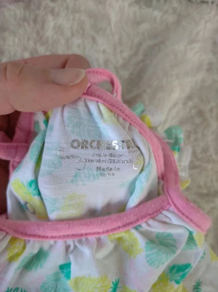 Ensemble (tunique/robe+boomer/short) Fille 3 mois Ananas Orchestra - photo numéro 8