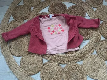 Ensemble veste obaïbi t-shirt Gemo fille 6 mois