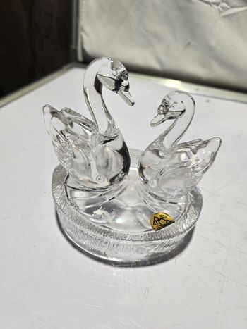 Figurine cygnes en cristal RCR