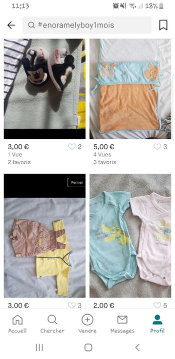 Lot bébé garcon taille 1mois et 3 mois