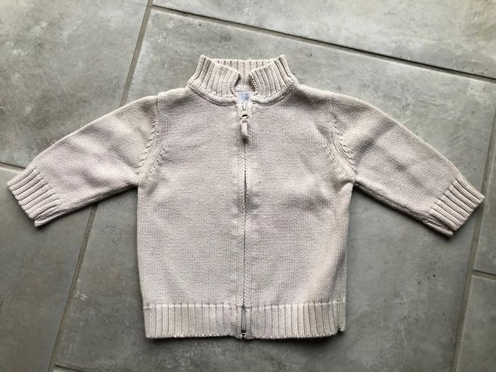 Pull gilet zippé Petit Kimbaloo bébé garçon taille 6 mois - photo numéro 2