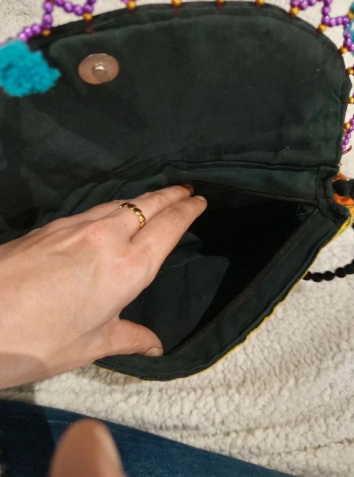 🔝 Joli sac brodé multicolore éléphant et miroirs - photo numéro 8