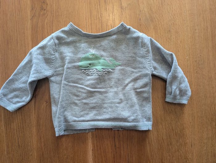 Gilet gris Absorba motif baleine 12 mois garçon - photo numéro 4