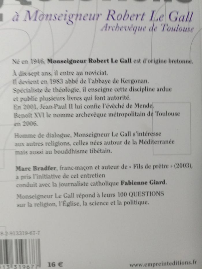 100 questions à Monseigneur Robert Le Gall - photo numéro 3