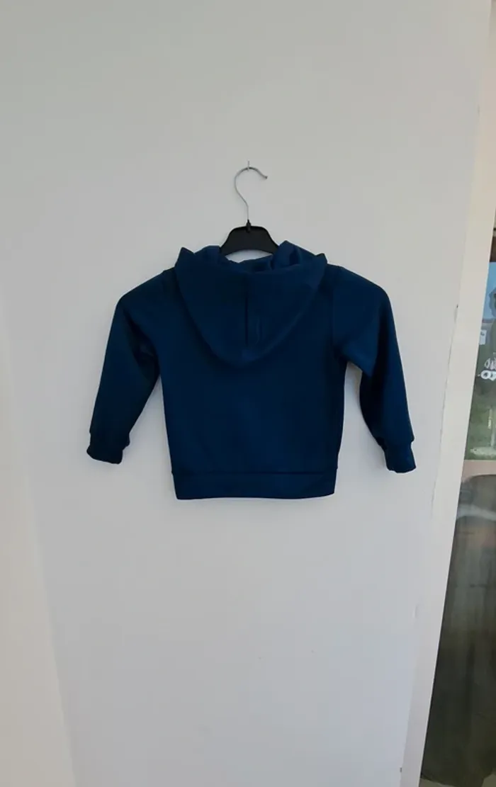 Gilet zippé marine - doublure molletonnée - taille 98-104cm - automne printemps - photo numéro 2