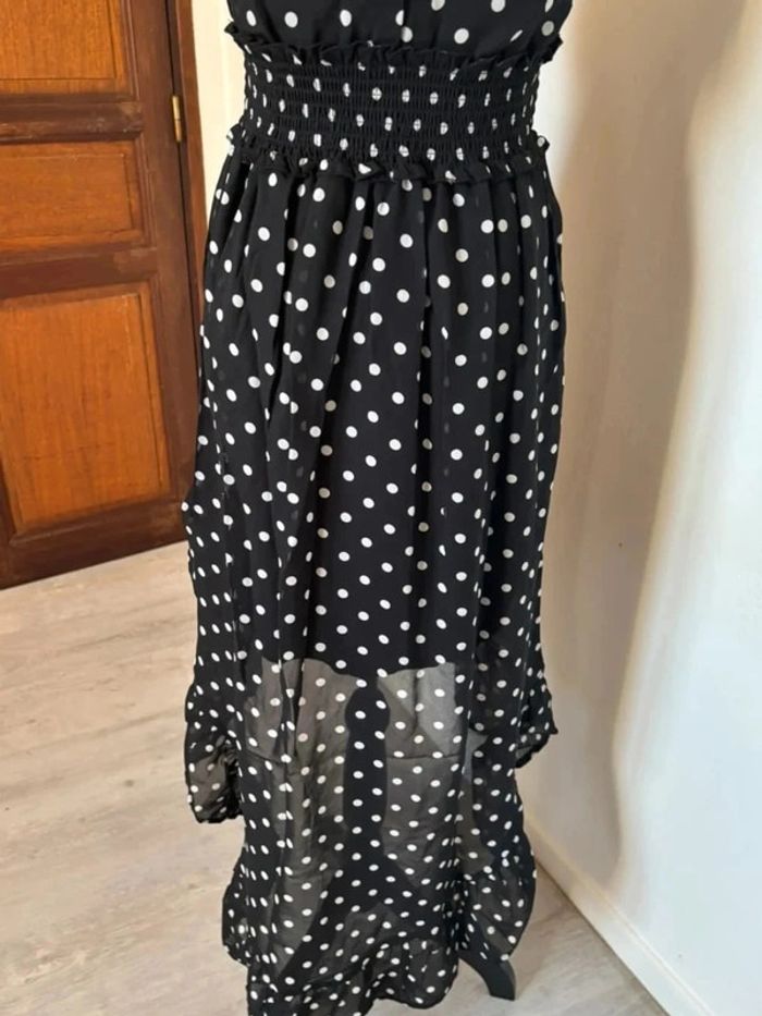 Robe asymétrique style vintage à pois XS - photo numéro 8