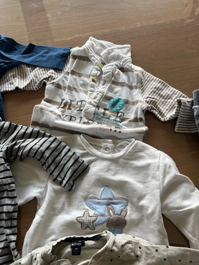 Lot 7 t-shirt manche longue bébé garçon 6 mois - photo numéro 8