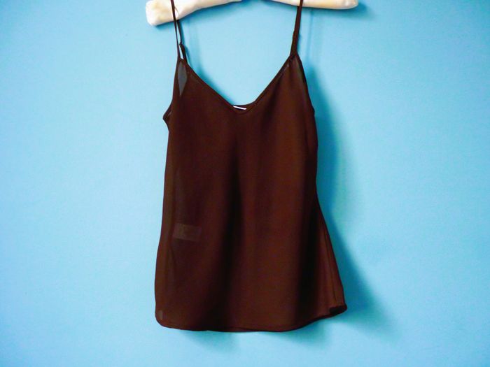 Blouse debardeur To The Max Femme S 36 voile TBE twin set marron - photo numéro 4