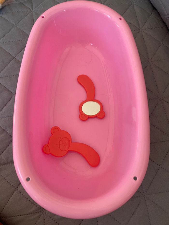 Accessoires poupon bébé baignoire + brosse et miroir - photo numéro 3