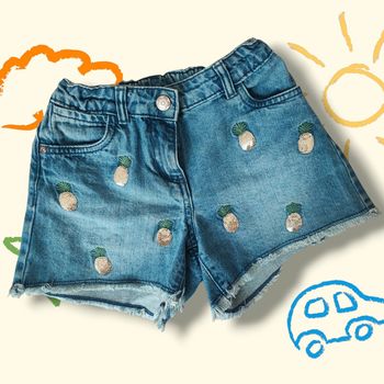 Très beau short jean avec sequins