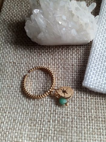 Bague étoile du Nord et pierre aventurine
