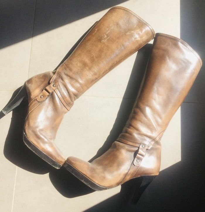 Bottes Jonak en cuir marron - Pointure 40 - photo numéro 5