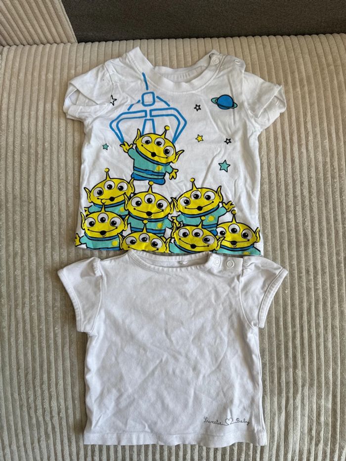 Lot de 2 t shirts manches courtes 6 mois - photo numéro 2