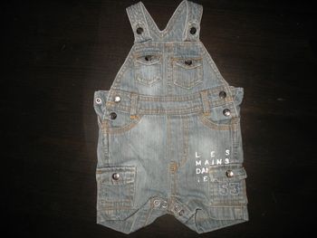 SALOPETTE COURTE EN JEAN BÉBÉ GARÇON "TISSAIA BY LECLERC" - 3 MOIS - n°01