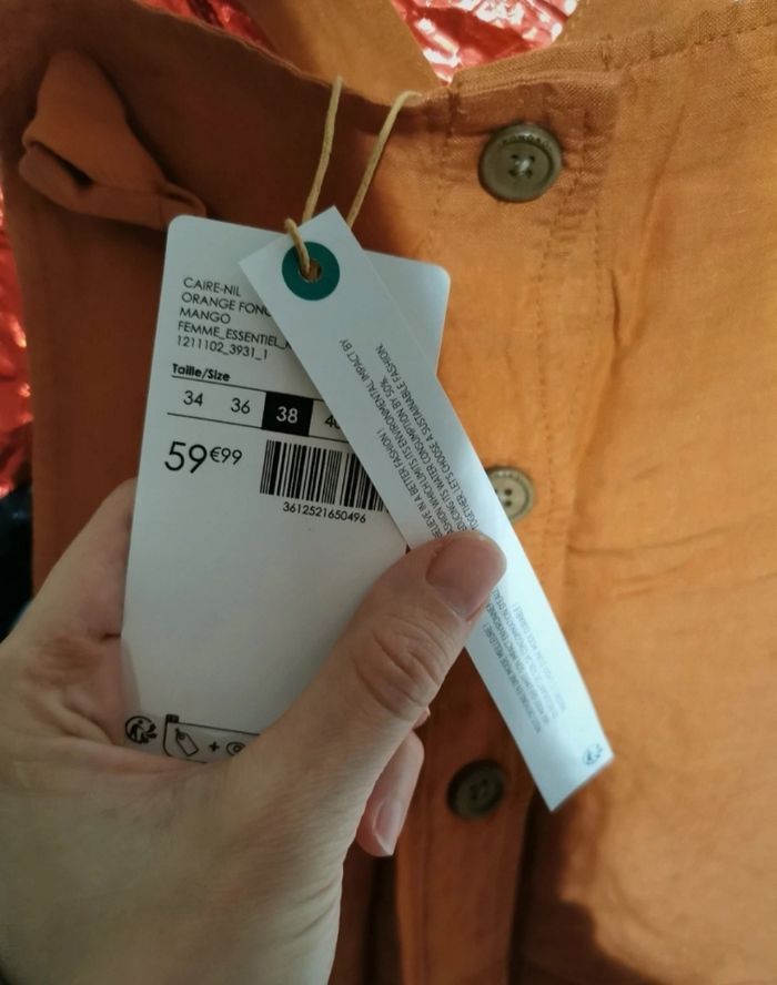 Salopette caire nil orange foncé mango neuf avec étiquette taille 38 - photo numéro 2