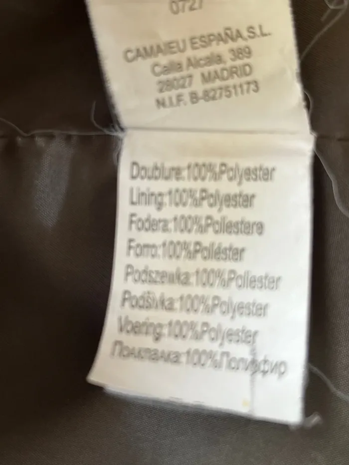 Veste coupe saharienne femme kaki coton enduit Marque Camaïeu taille S - photo numéro 9