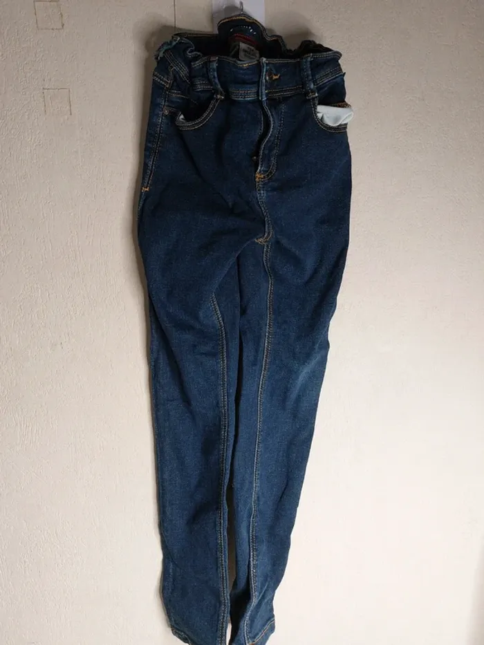 Pantalon jeans bleu skinny " Tape à l'oeil"