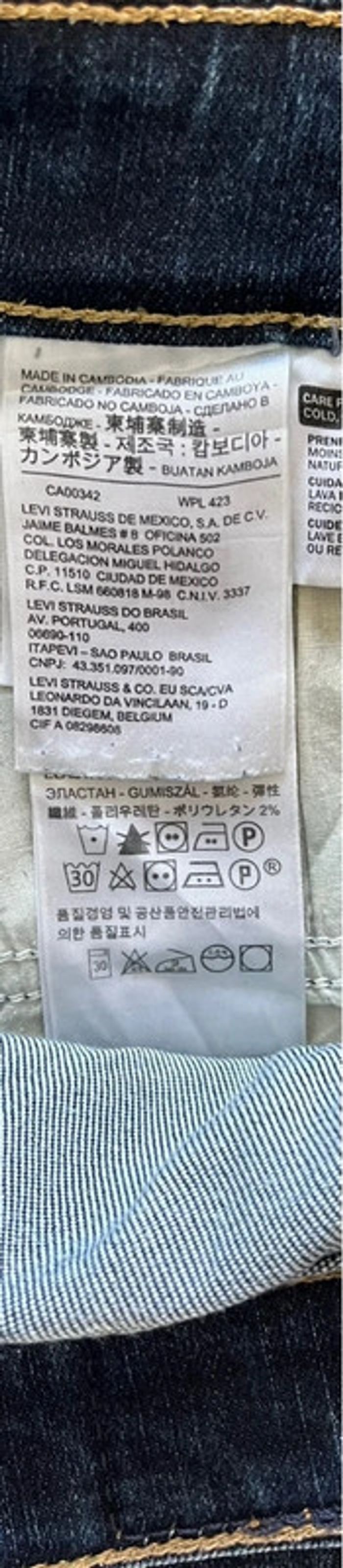 Jean/pantalon bleu Levi's 711 Skinny pour femme, taille, W 29 L 32 (38 taille française) - photo numéro 9