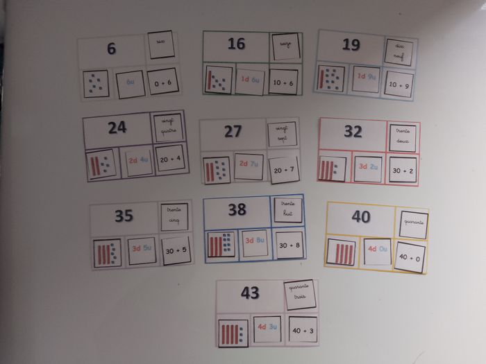 Jeu maths Les nombres jusque 49