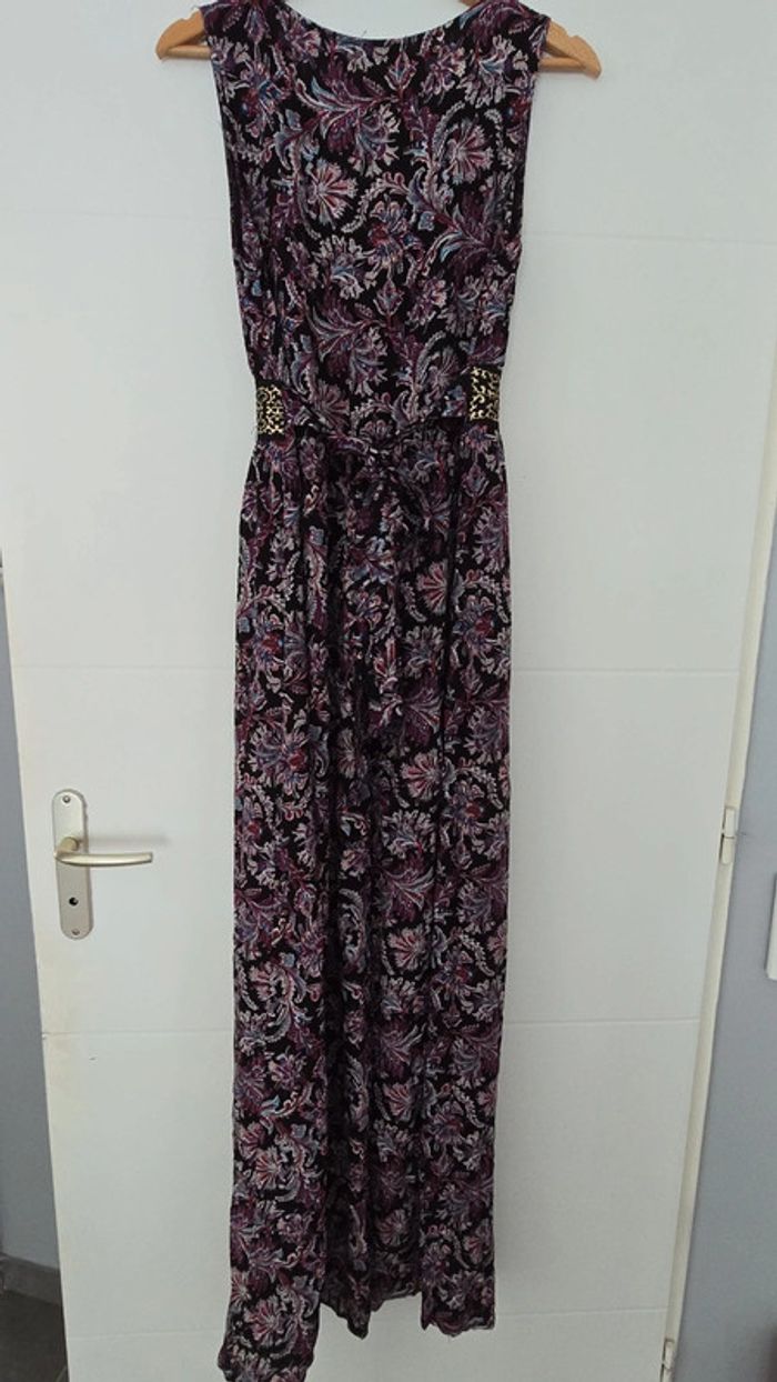 Robe longue mauve et noir - photo numéro 5