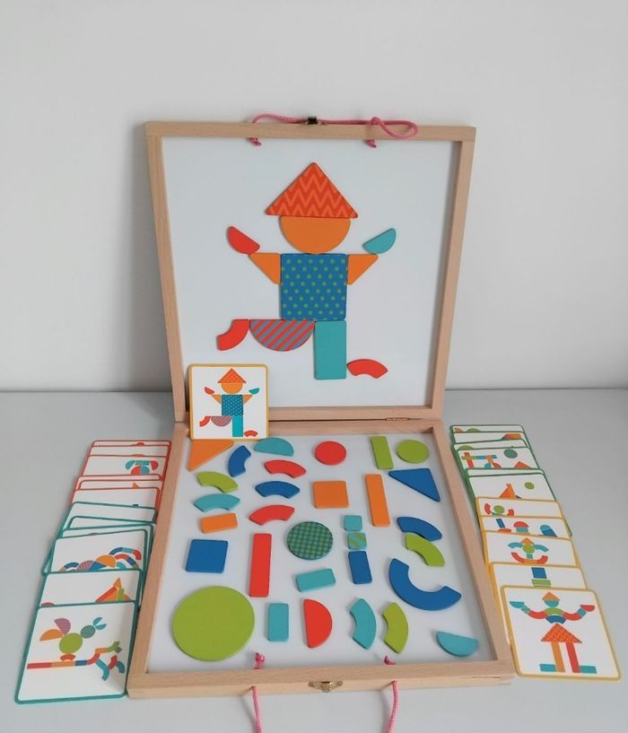 Geoforme Tangram Malette Jeu de Formes Aimantées Oxybul 🟠🟨