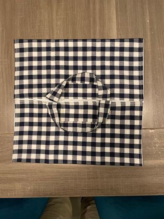 Sac à tarte vichy bleu marine - photo numéro 4