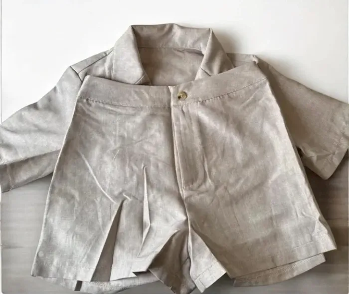 Ensemble short & veste beige 👗 chic casual / tendance été 2025 - photo numéro 3