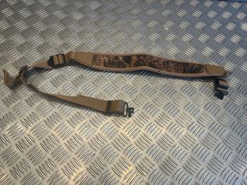 sangle bandouliere camo automne beige fusil carabine de chasse rembouree amovible 2 points fixation