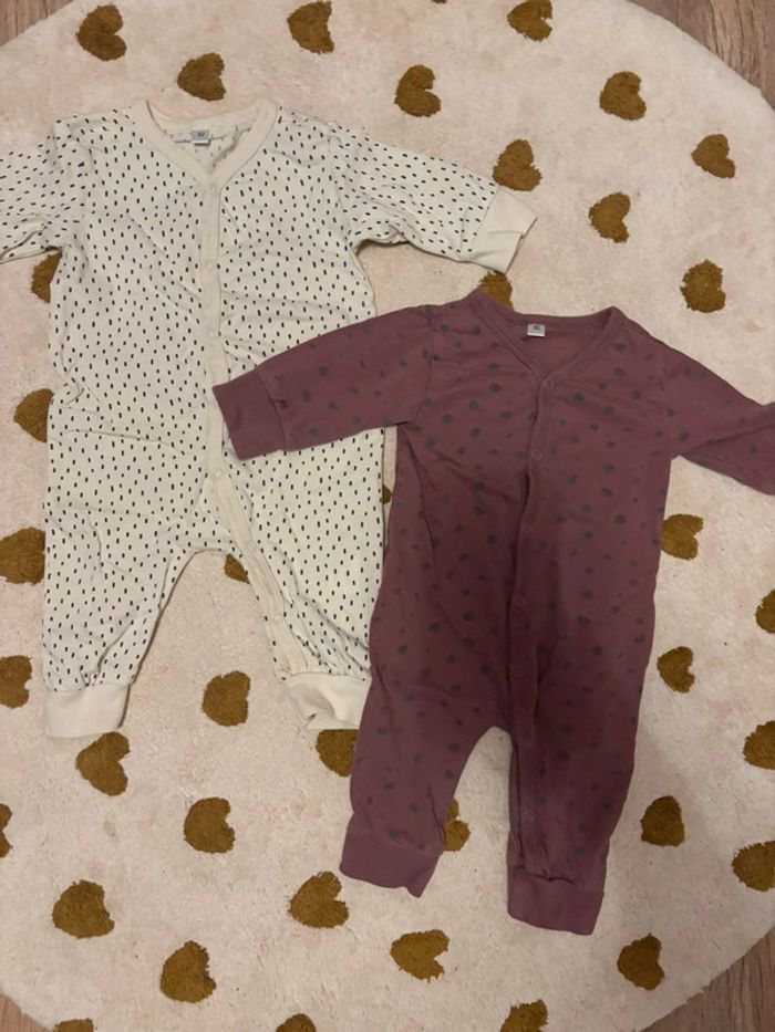 Lot 2 pyjamas légers sans pieds 62 cm 3 mois