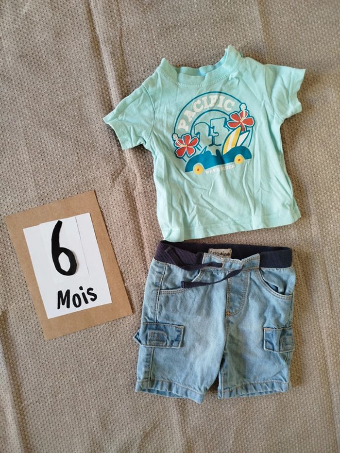 Ensemble tee shirt manches courtes/short