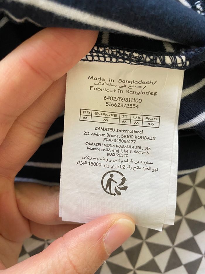 Top tee shirt Camaieu marinière - photo numéro 3