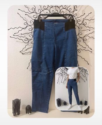 Pantalon Tregging Jean Bleu Confortable C&A Taille 21 (Équivalent 42 Court) Coutures Devant
