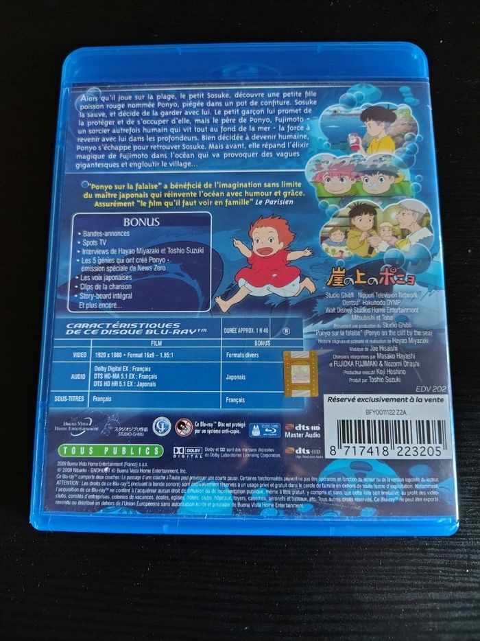 Blu Ray Ponyo sur la falaise (Hayao Miyazaki, Studio Ghibi) - photo numéro 2