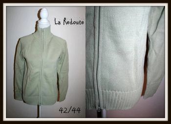 Gilet vert clair La Redoute fermeture double zip