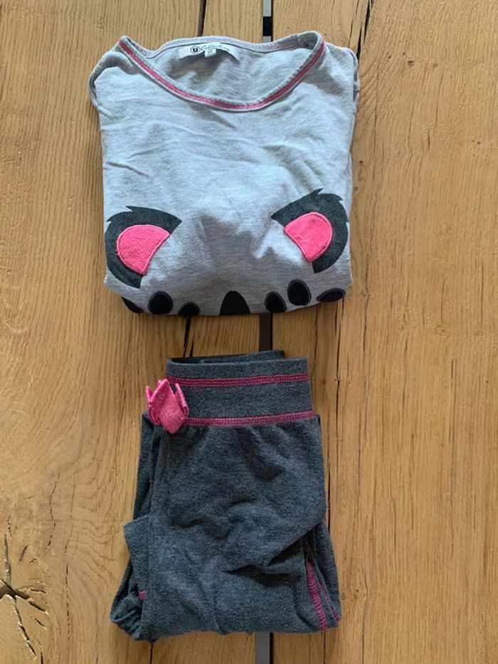 Pyjama léger gris koala 2 pièces fille 10 ans U collection